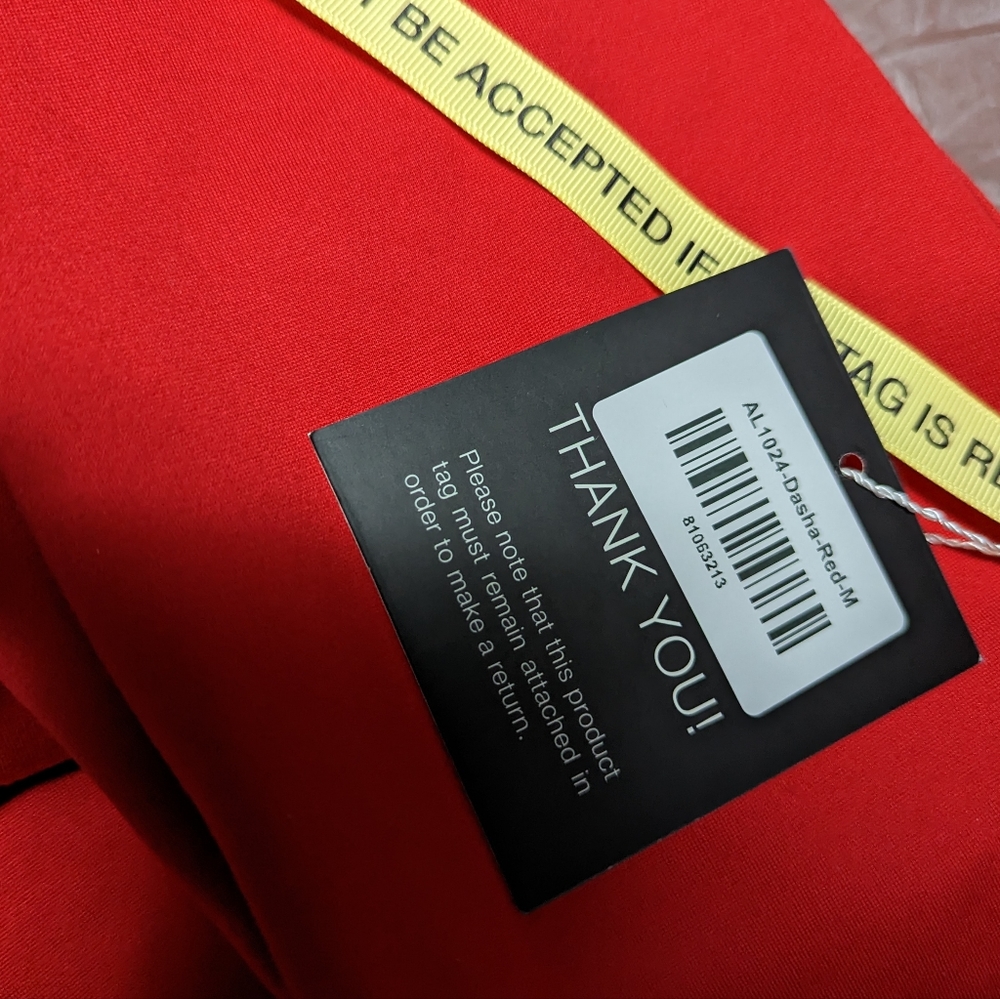 NWT ONE SHOULDER DASHA MODERN DRESS RED / M - LUXURY QUALITY - Picture 7 of 8